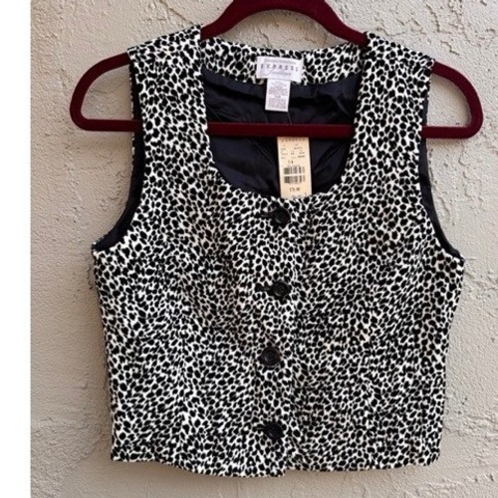 Vintage Express Tailleur NEW Animal Print Vest Mobwife Layering Academia Tailor